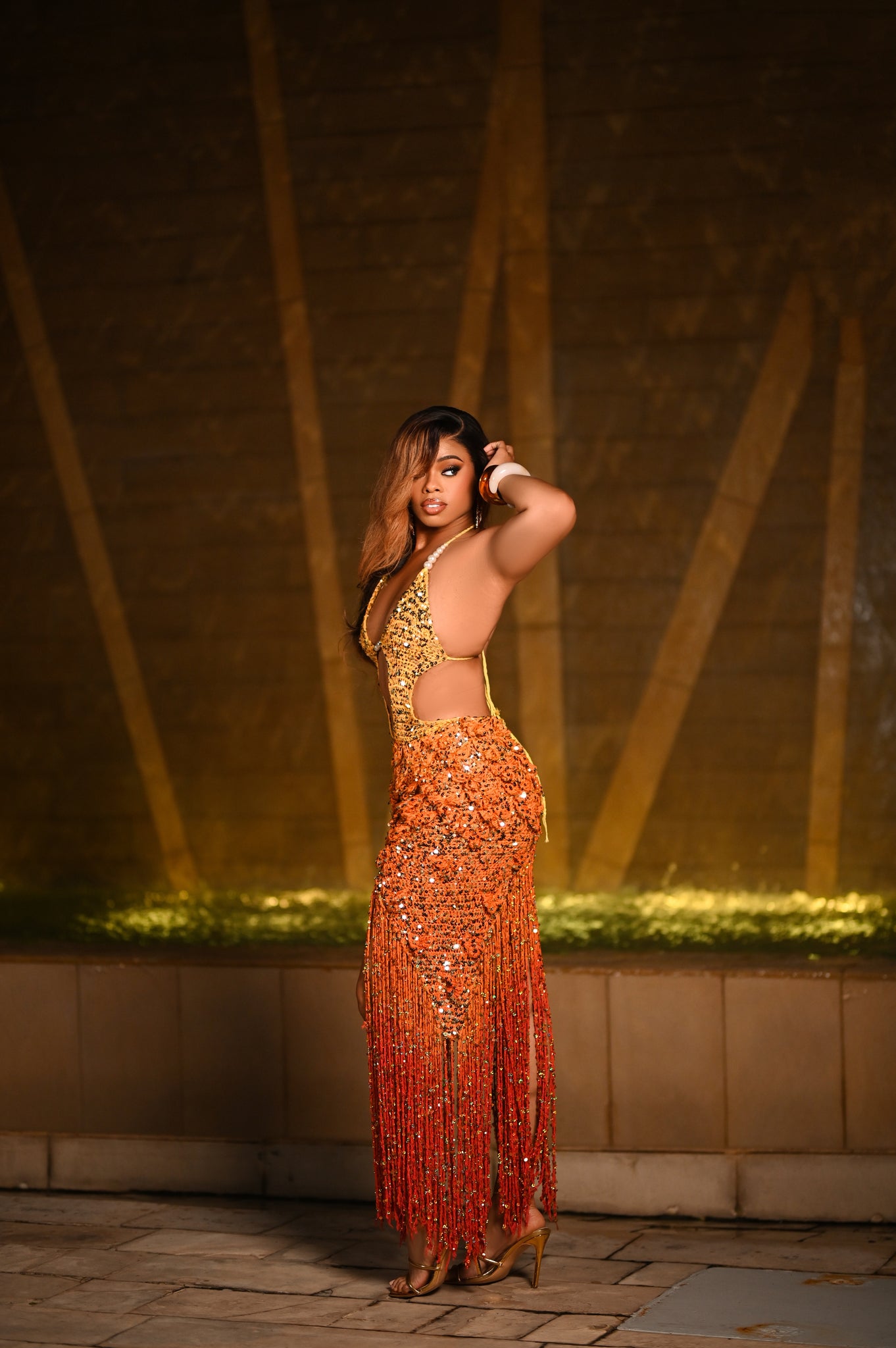 orange sequin fringe dress Womens Sequin Fringe Spaghetti Strap Mini Dress Glitter Tassels Concert Dress Clubwear Sexy Party Dance Sparkle Dress