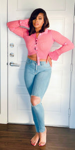 Pretty in Pink Cropped Sweater